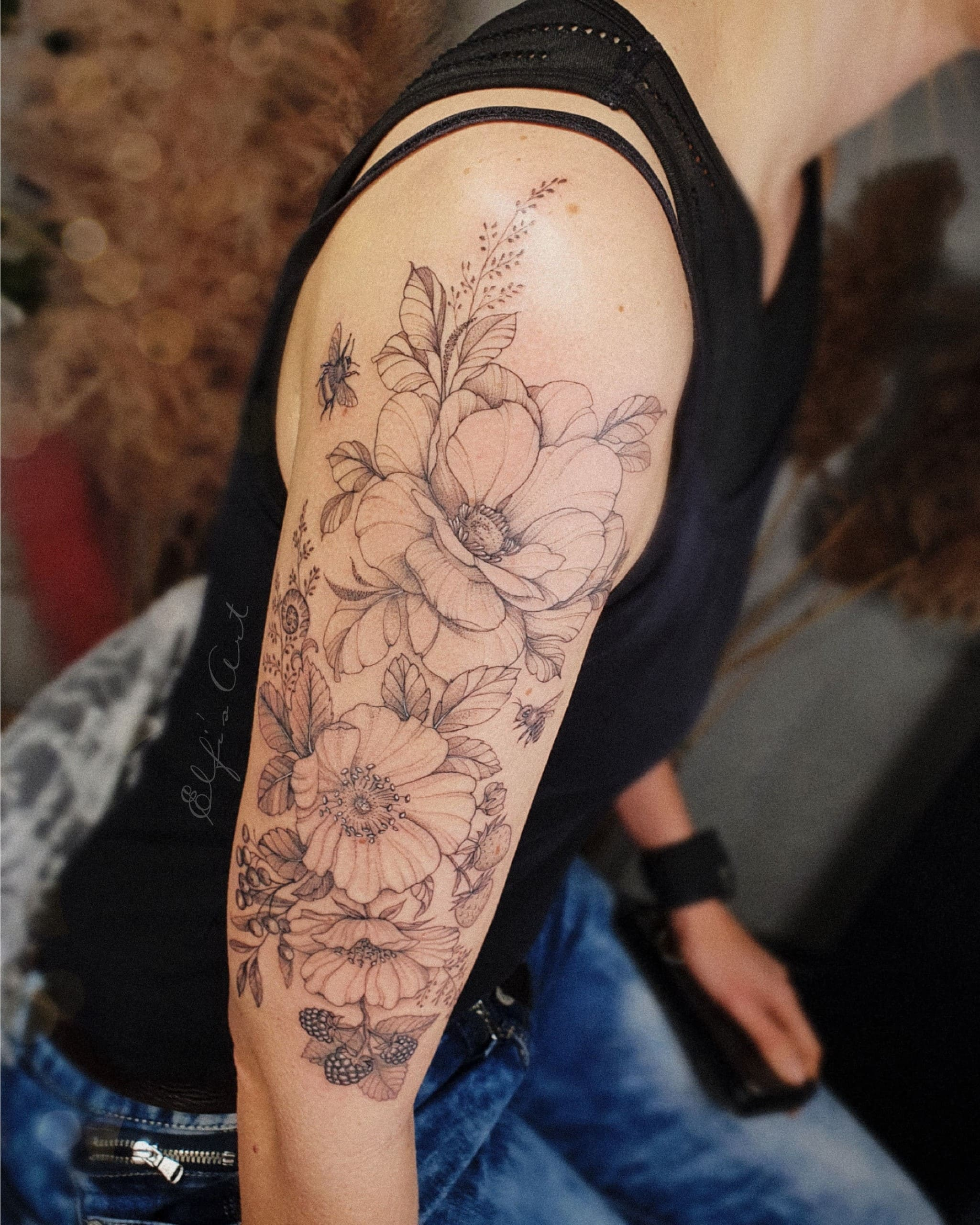 florales Naturtattoo