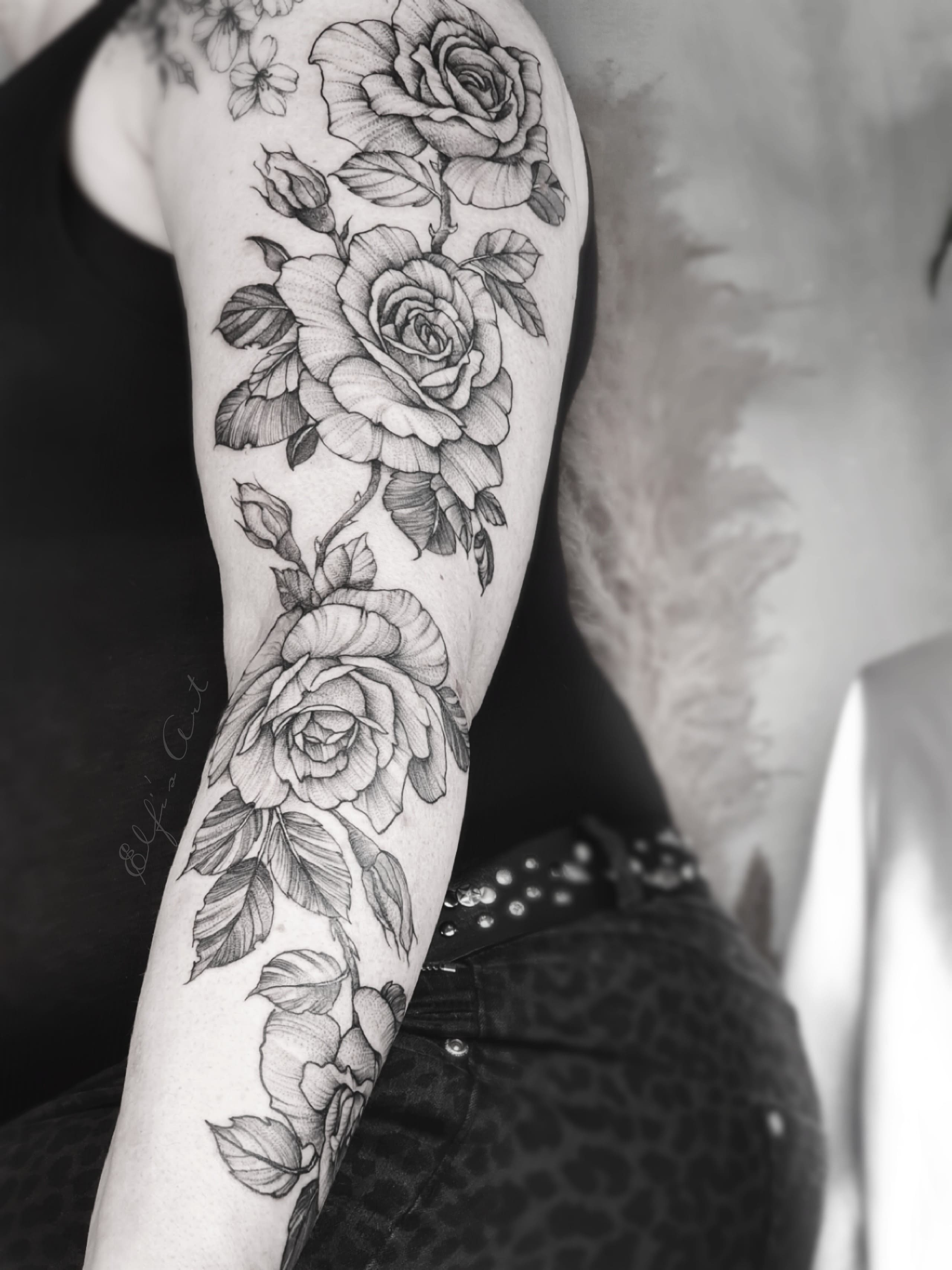 florales Armtattoo